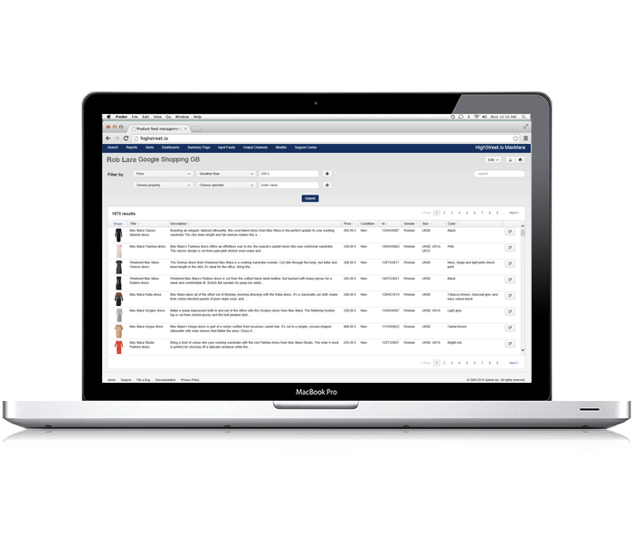 search-and-browse brand-product-feed-listed-on-dashboard